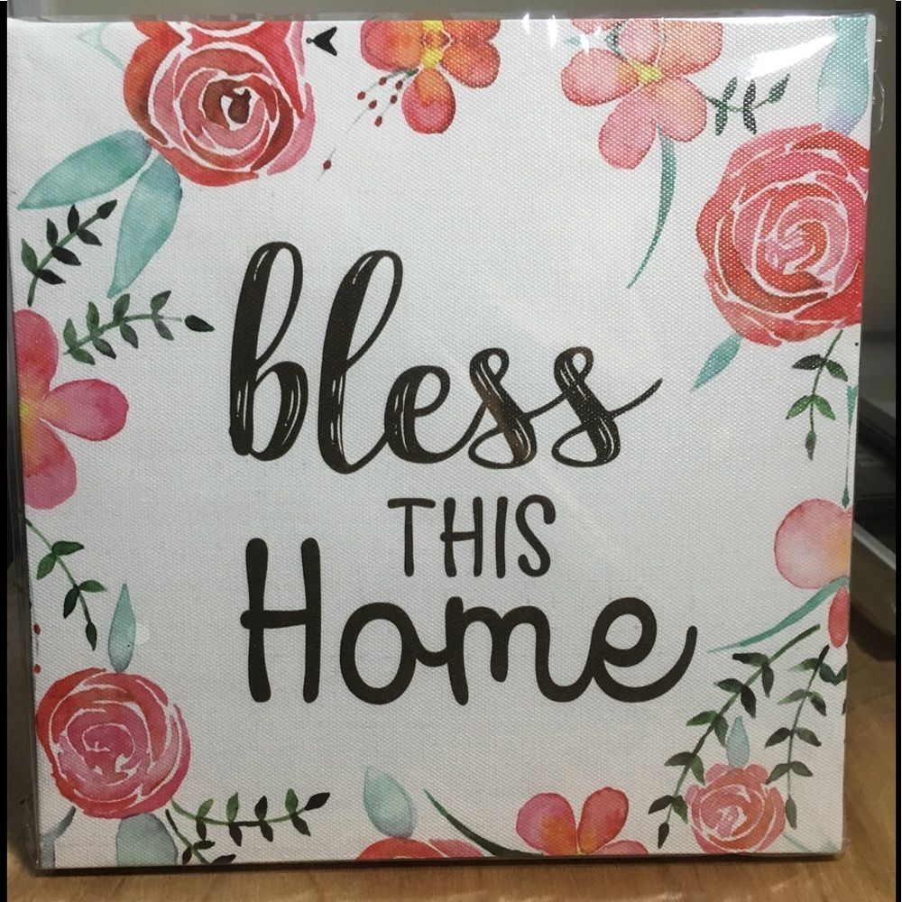 Bless this home flower Canvas Art
